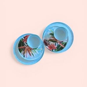 🌺 Floral Aqua Dinnerware Set 🌺